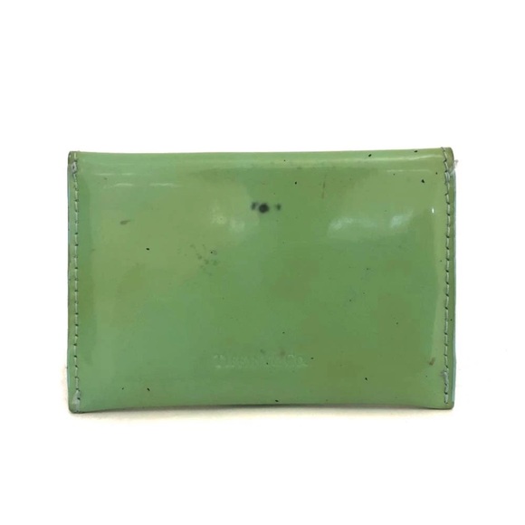TIFFANY&CO. Patent Leather Envelope Card Case Blue/ - Picture 5 of 9